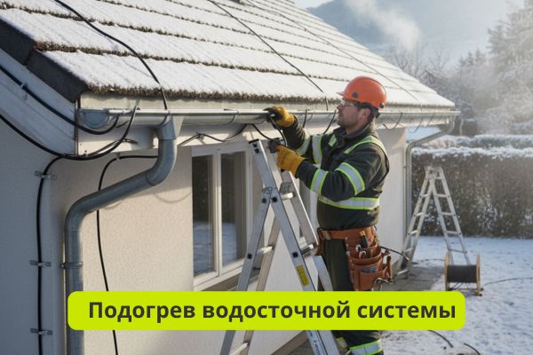 Подогрев водосточной системы фото